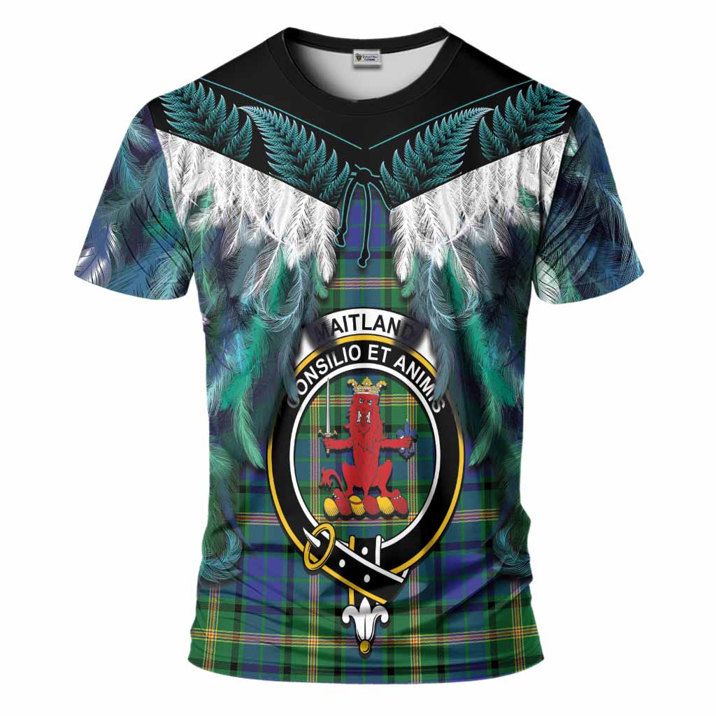 Maitland Tartan Crest T-Shirt New Zealand Maori Korowai Cloak
