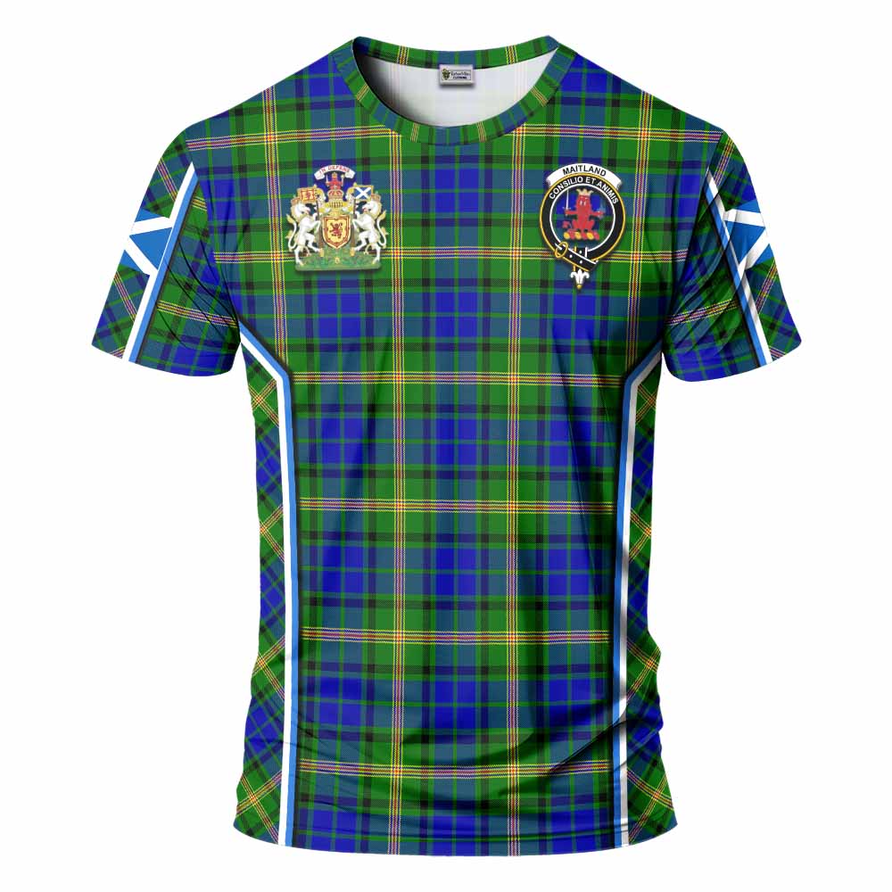 Maitland Tartan Crest T-shirt Scotland Coat of Arm Flag Style - Tartan Vibes Clothing