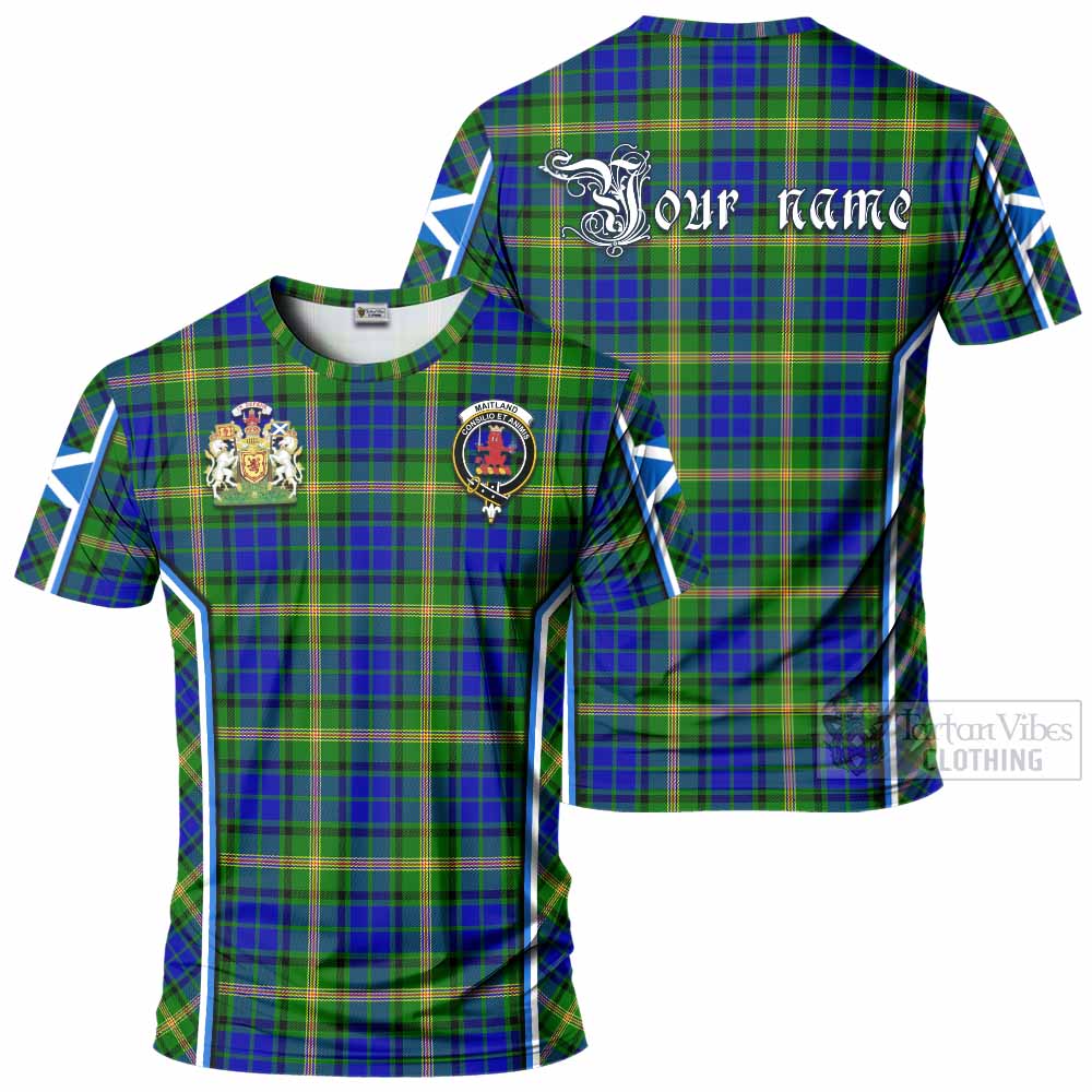Maitland Tartan Crest T-shirt Scotland Coat of Arm Flag Style - Tartan Vibes Clothing