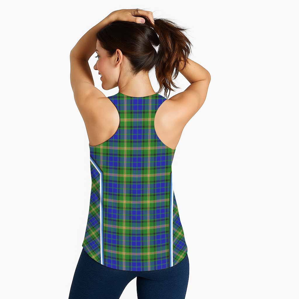 Maitland Tartan Crest Women Racerback Tanks Scotland Coat of Arm Flag Style - Tartan Vibes Clothing