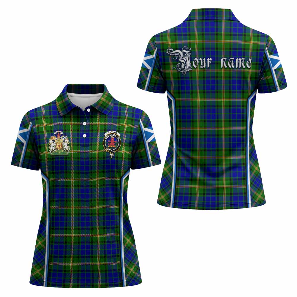 Maitland Tartan Crest Women's Polo Shirt Scotland Coat of Arm Flag Style - Tartan Vibes Clothing