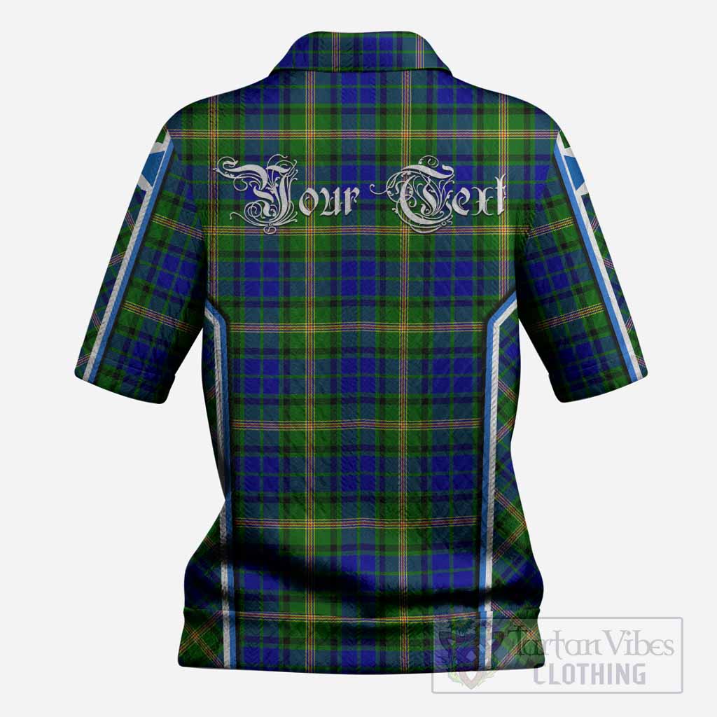 Maitland Tartan Crest Women’s Polo Sweater Top Scotland Coat of Arm Flag Style