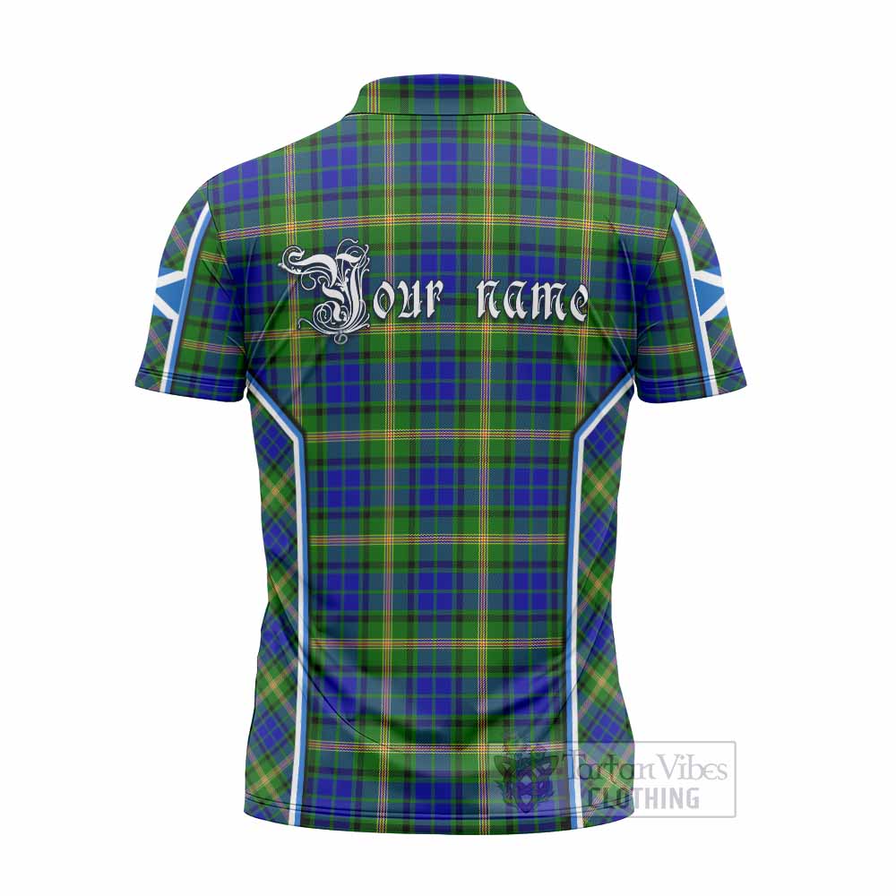 Maitland Tartan Crest Zipper Polo Shirt Scotland Coat of Arm Flag Style - Tartan Vibes Clothing