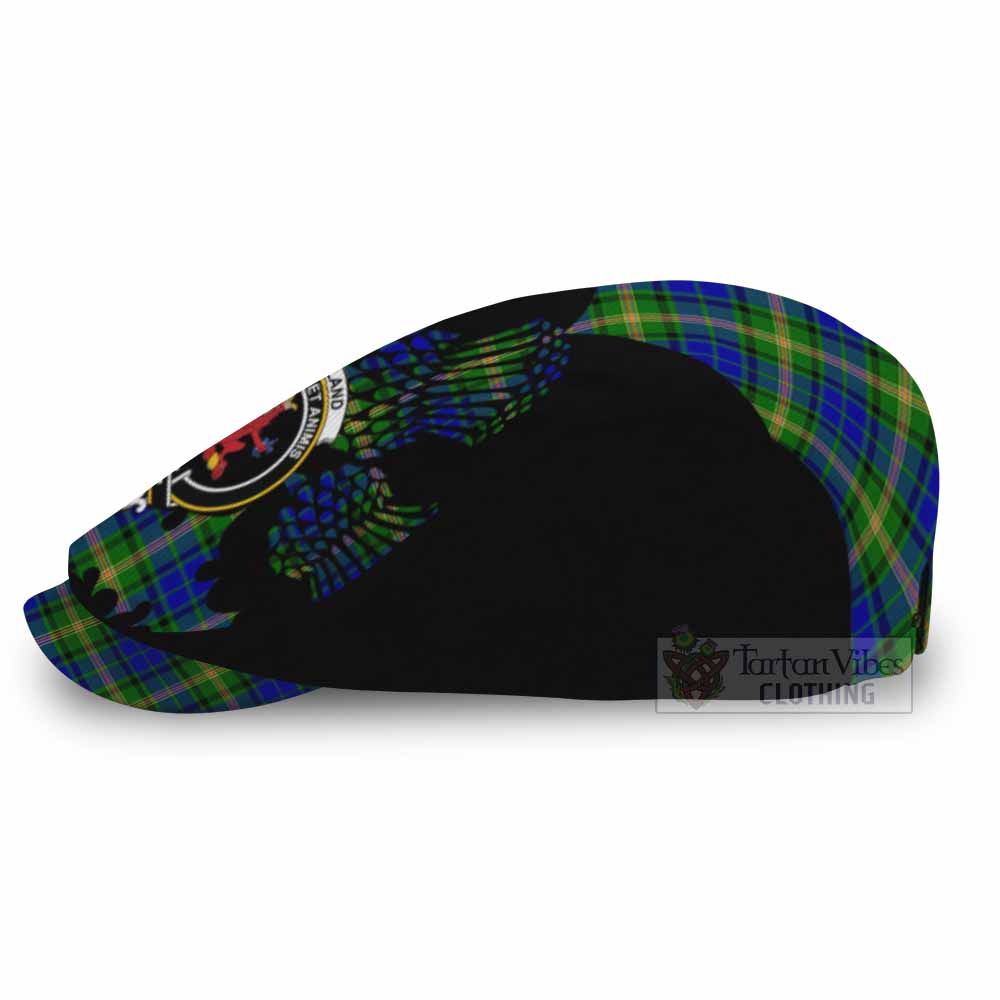 Maitland Tartan Family Crest Flat Cap, Jeff Cap Scotland Thistle Floral