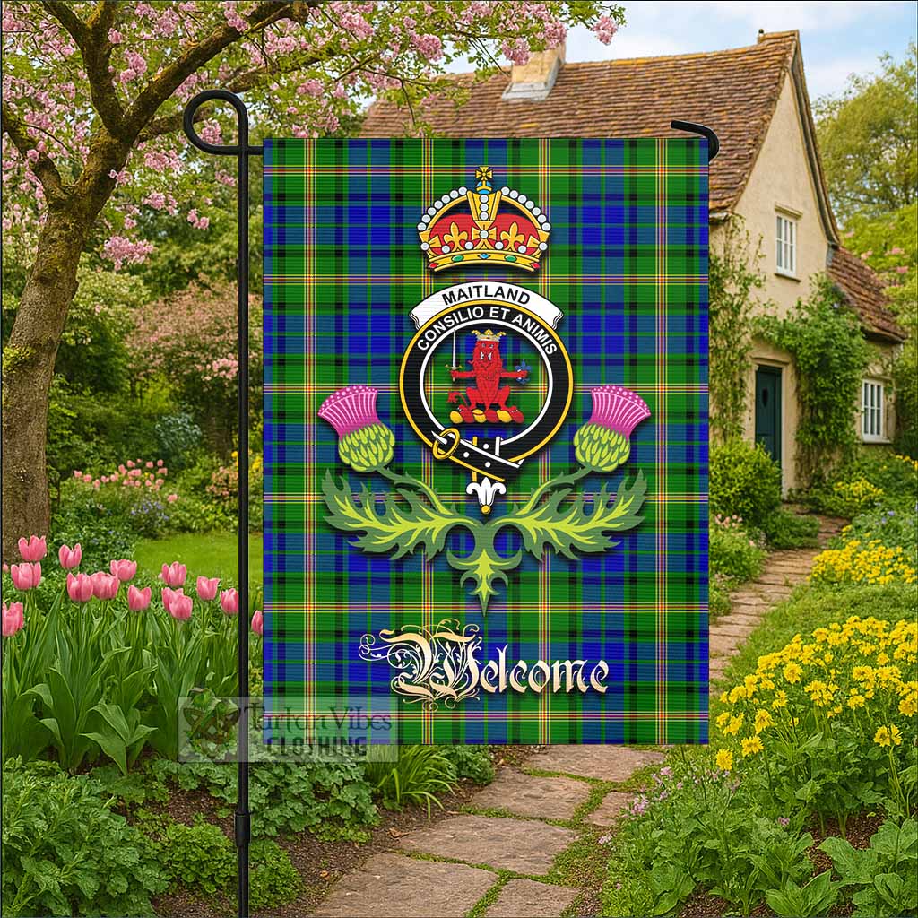 Maitland Tartan Family Crest Garden Flag Royal Thistle Welcome Style - Tartan Vibes Clothing