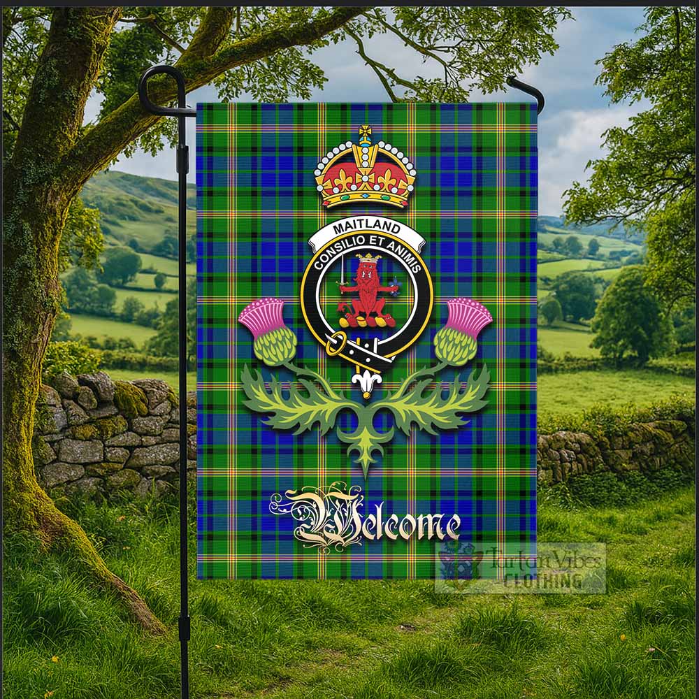 Maitland Tartan Family Crest Garden Flag Royal Thistle Welcome Style - Tartan Vibes Clothing
