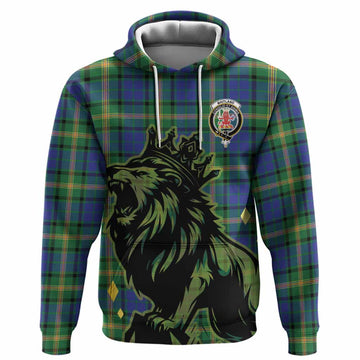 Maitland Tartan Family Crest Hoodie Crowned Lion Roaring