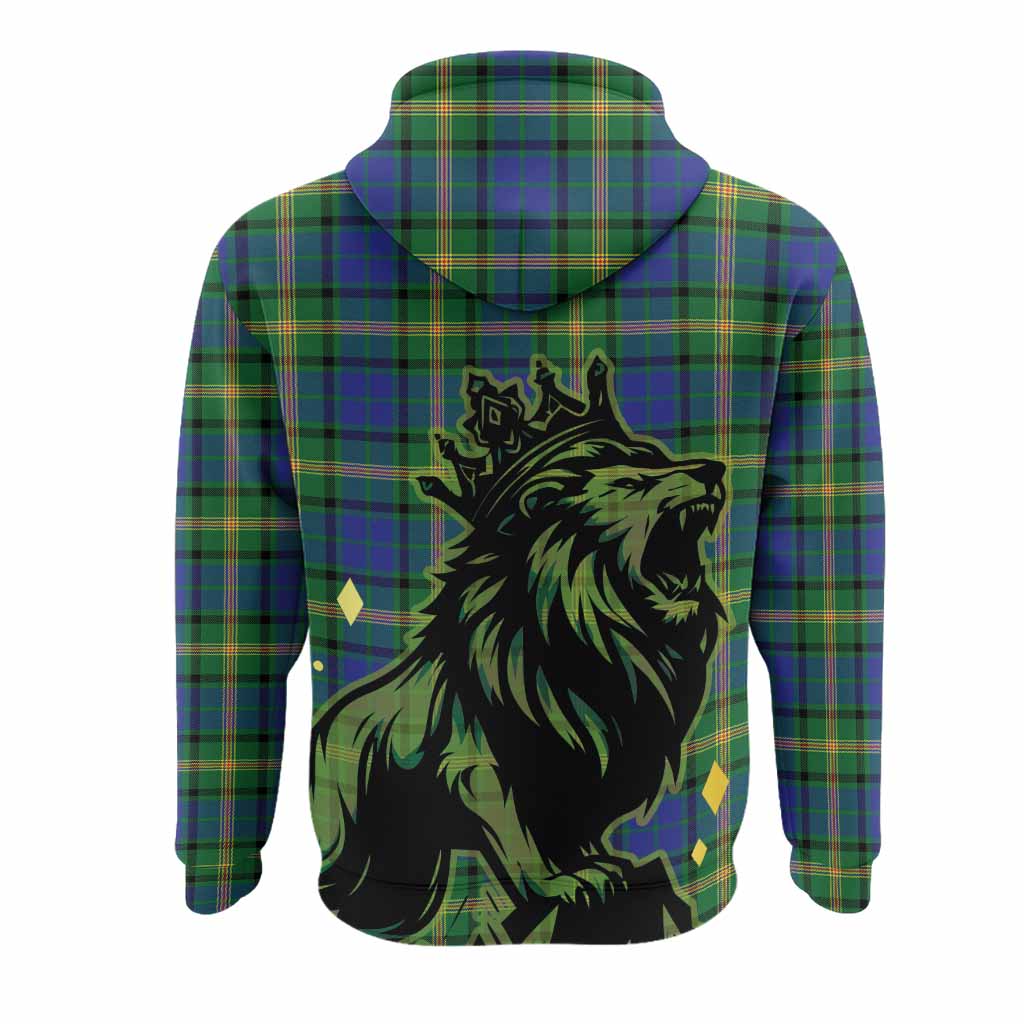 Maitland Tartan Family Crest Hoodie Crowned Lion Roaring