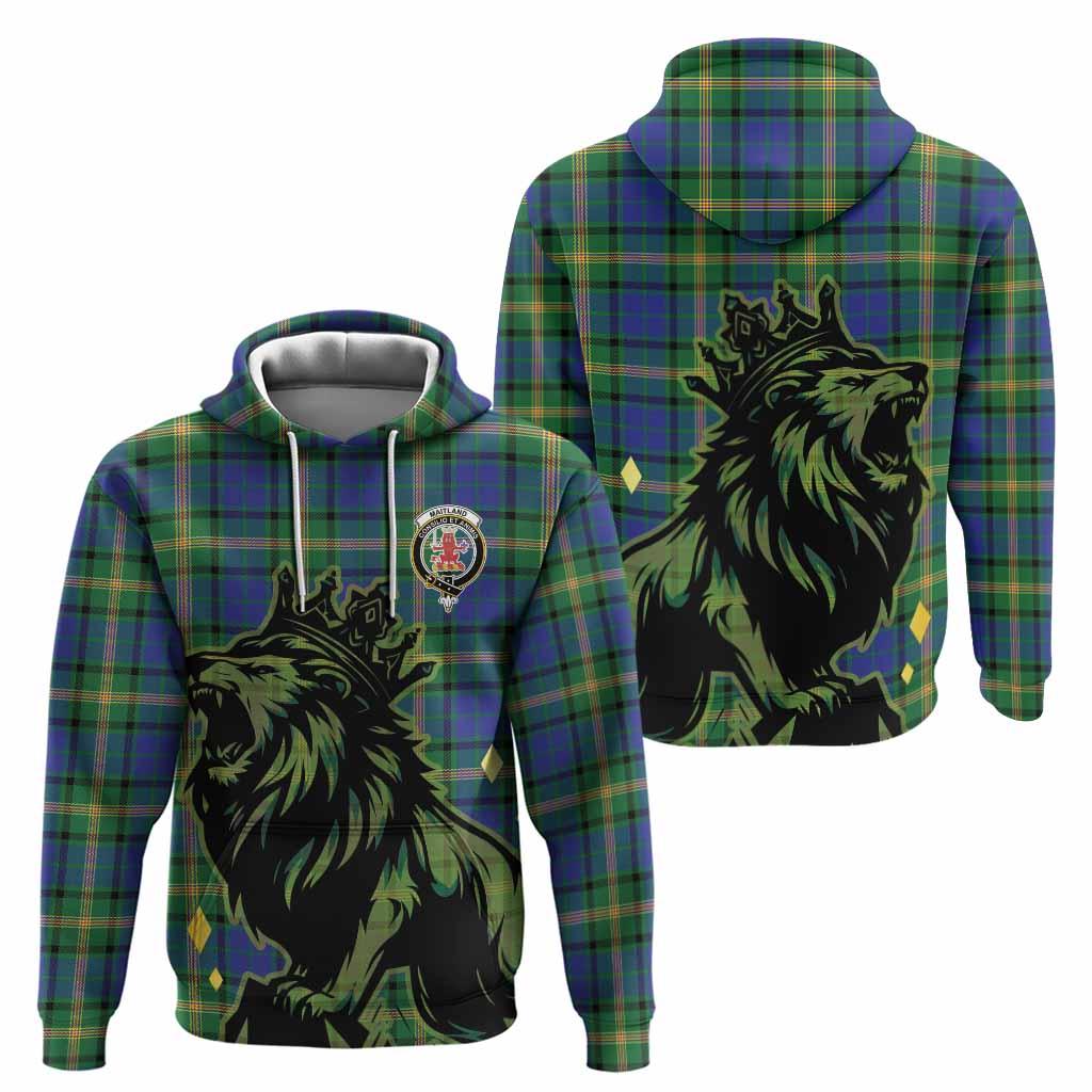 Maitland Tartan Family Crest Hoodie Crowned Lion Roaring