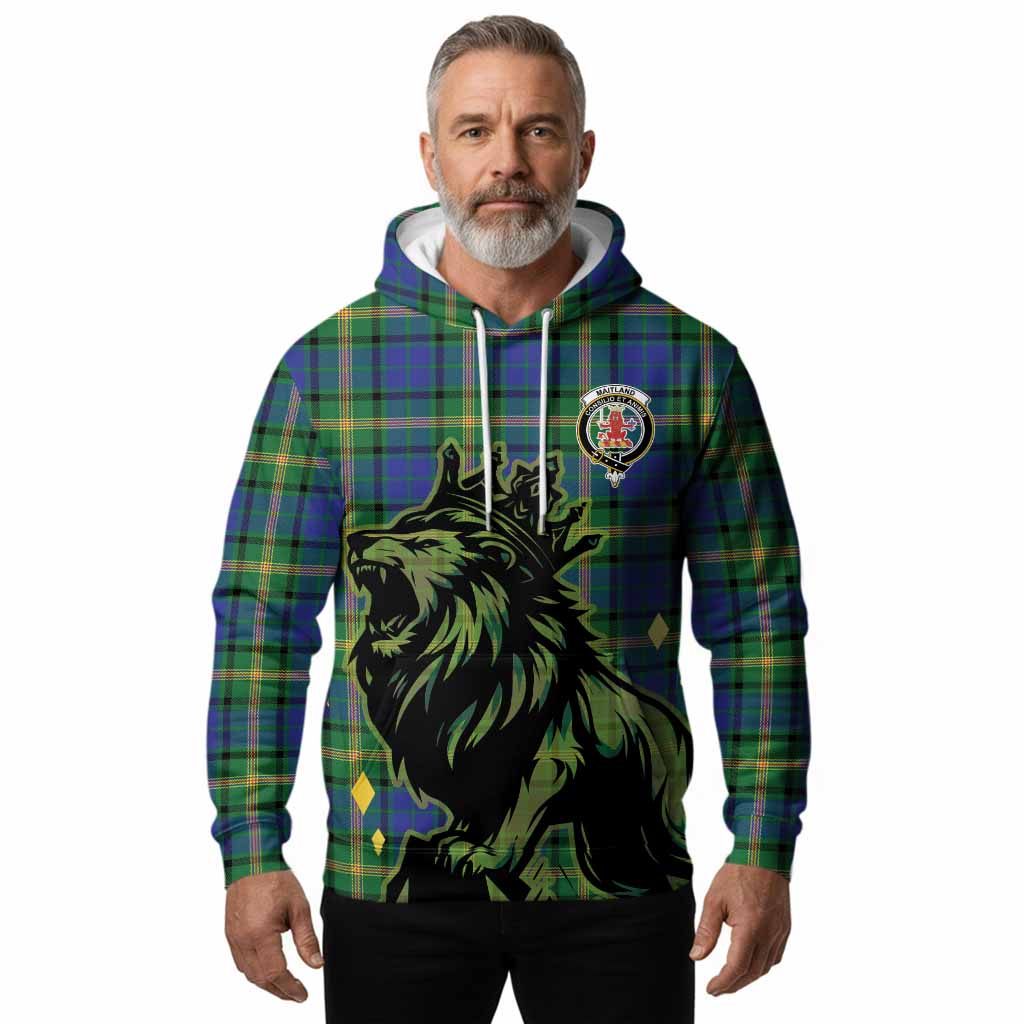 Maitland Tartan Family Crest Hoodie Crowned Lion Roaring