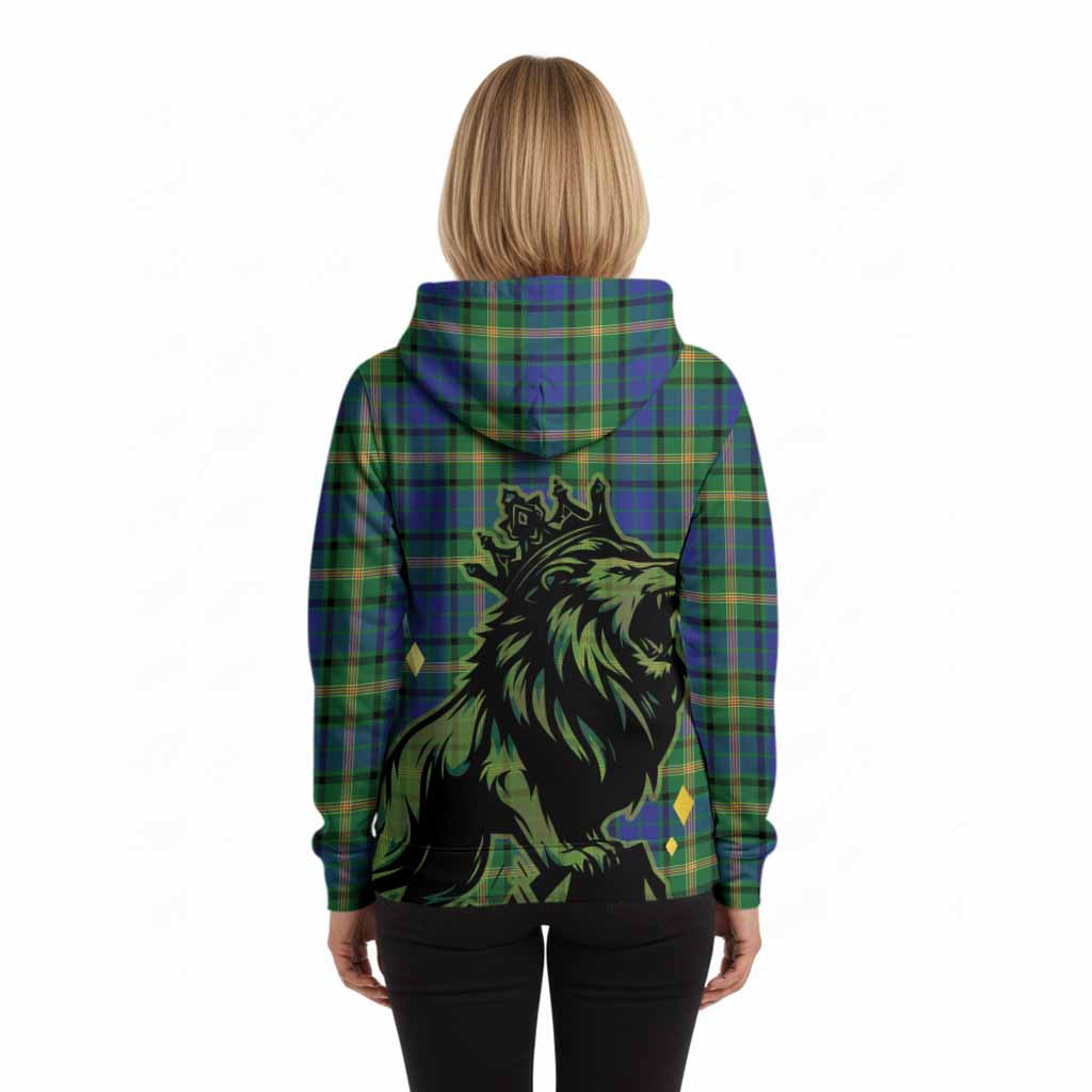 Maitland Tartan Family Crest Hoodie Crowned Lion Roaring