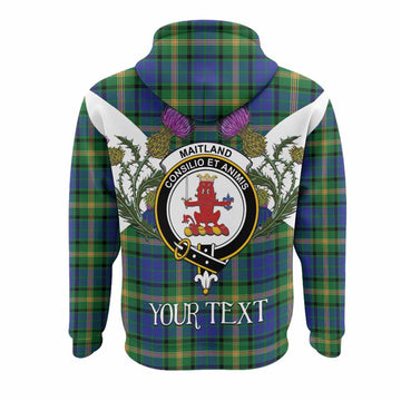 Maitland Tartan Family Crest Hoodie Scottish Burns Night Thistle Floral