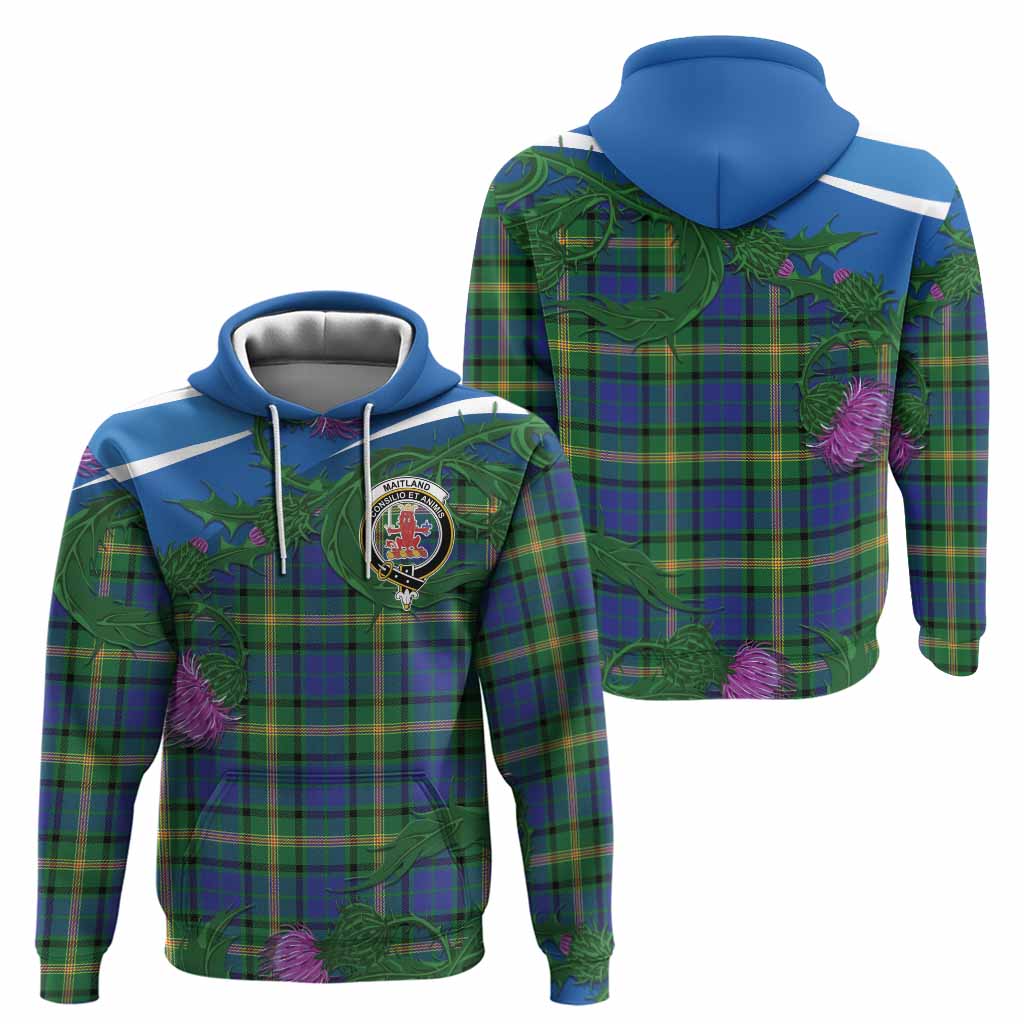 Maitland Tartan Family Crest Hoodie Thistle in Minimalism