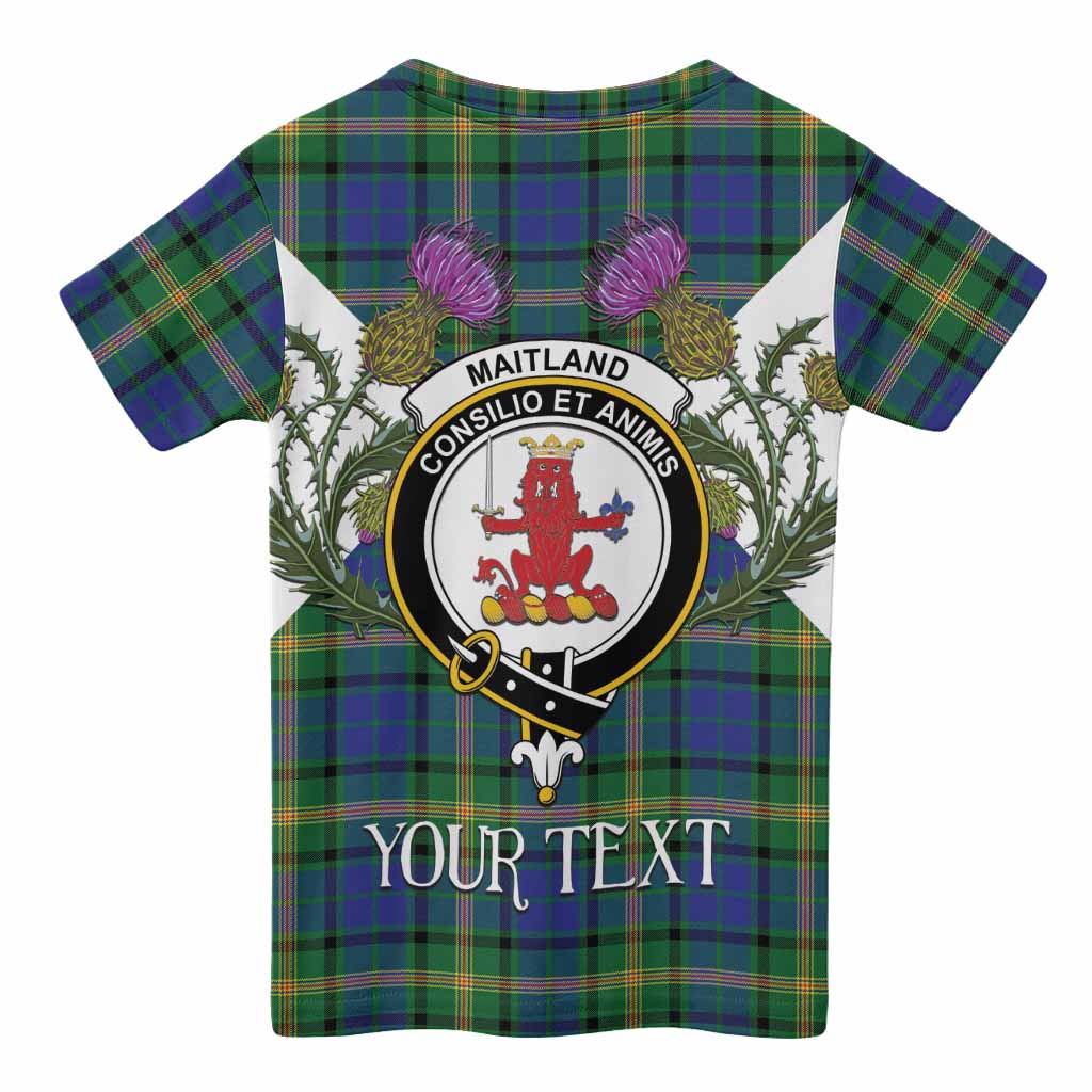 Maitland Tartan Family Crest Kid T-shirt Scottish Burns Night Thistle Floral