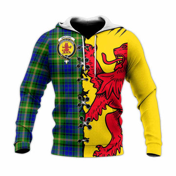 Maitland Tartan Family Crest Knitted Hoodie Lion Rampant Honor