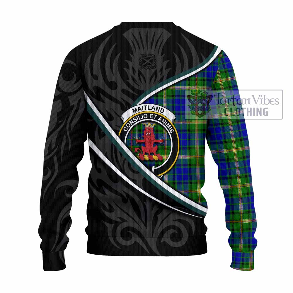 Maitland Tartan Family Crest Knitted Sweater Celtic Scottish Thistle Floral - Tartan Vibes Clothing