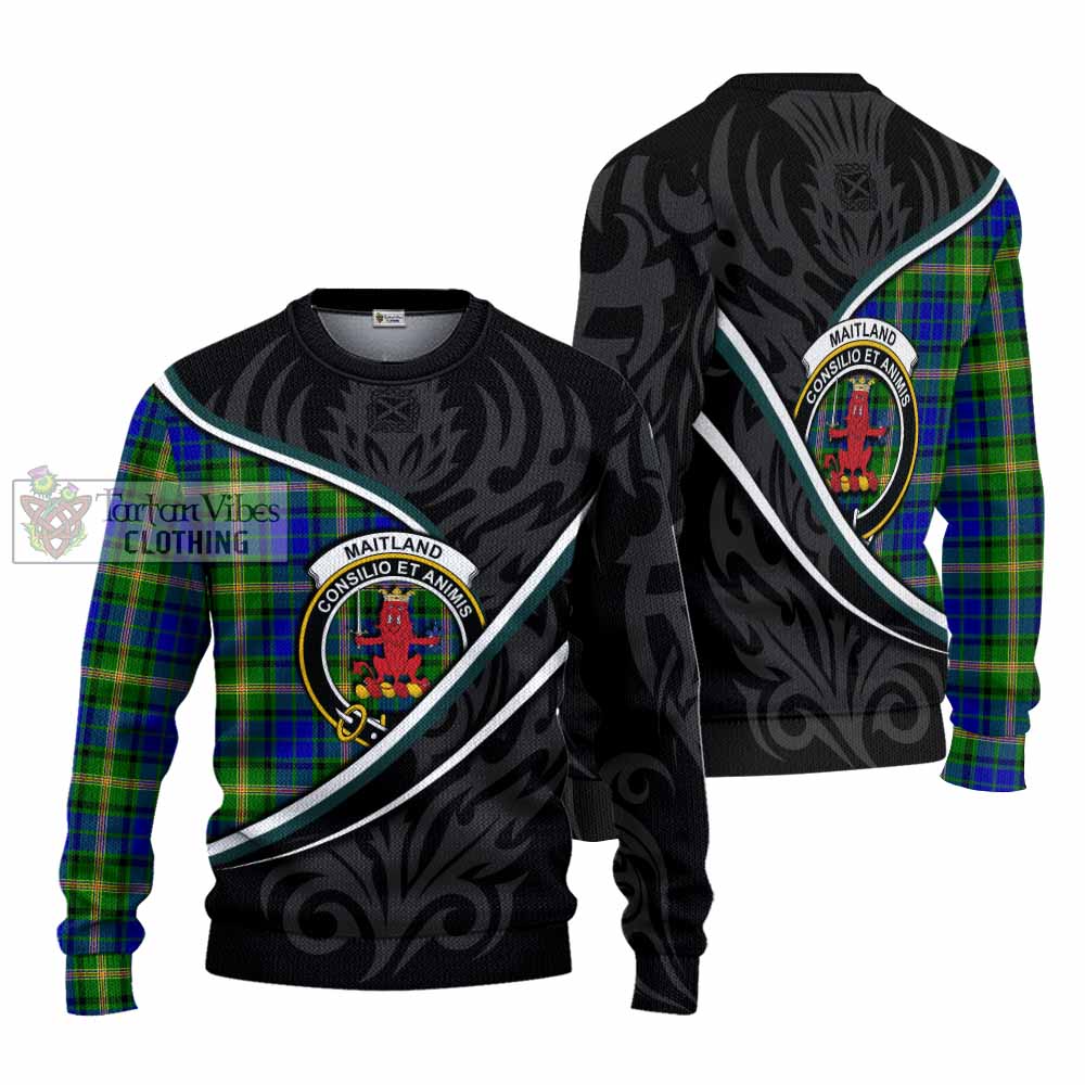 Maitland Tartan Family Crest Knitted Sweater Celtic Scottish Thistle Floral - Tartan Vibes Clothing