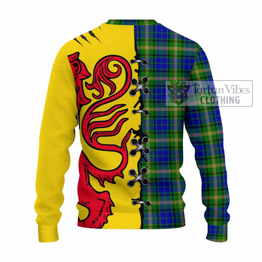 Maitland Tartan Family Crest Knitted Sweater Lion Rampant Honor - Tartan Vibes Clothing