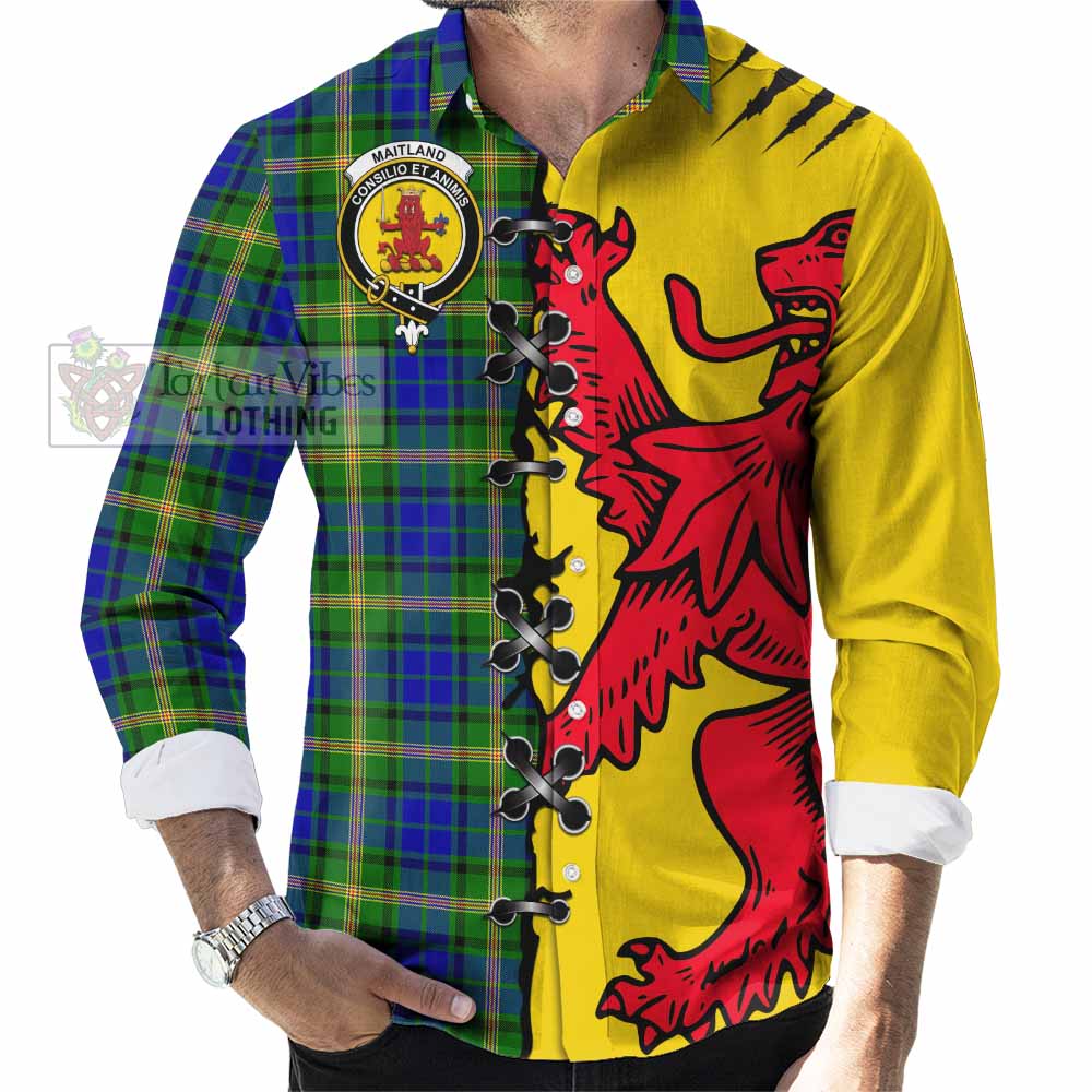 Maitland Tartan Family Crest Long Sleeve Button Shirts Lion Rampant Honor - Tartan Vibes Clothing