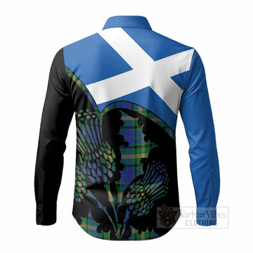 Maitland Tartan Family Crest Long Sleeve Button Shirts Scotland Thistle Floral Flag Style