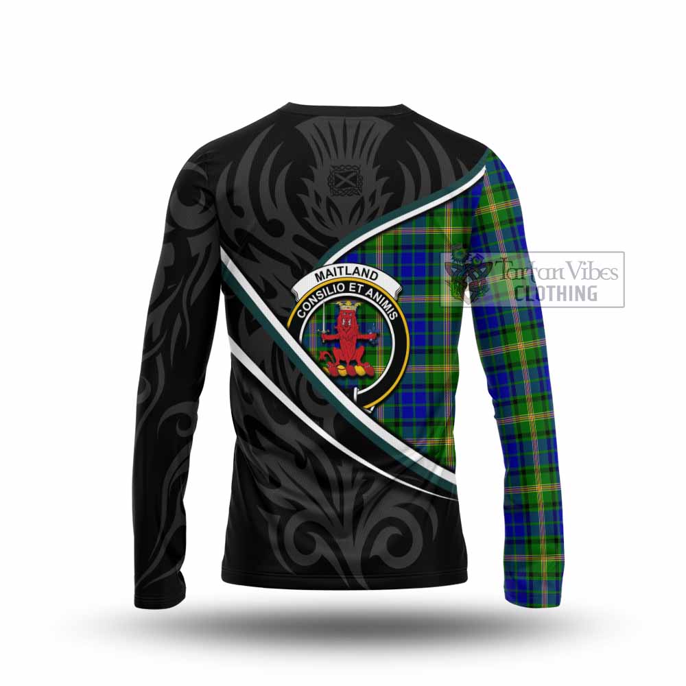 Maitland Tartan Family Crest Long Sleeve T-Shirt Celtic Scottish Thistle Floral - Tartan Vibes Clothing