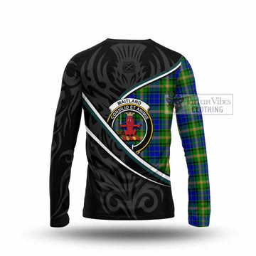 Maitland Tartan Family Crest Long Sleeve T-Shirt Celtic Scottish Thistle Floral