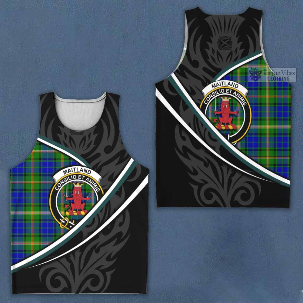 Maitland Tartan Family Crest Men Tank Top Celtic Scottish Thistle Floral - Tartan Vibes Clothing