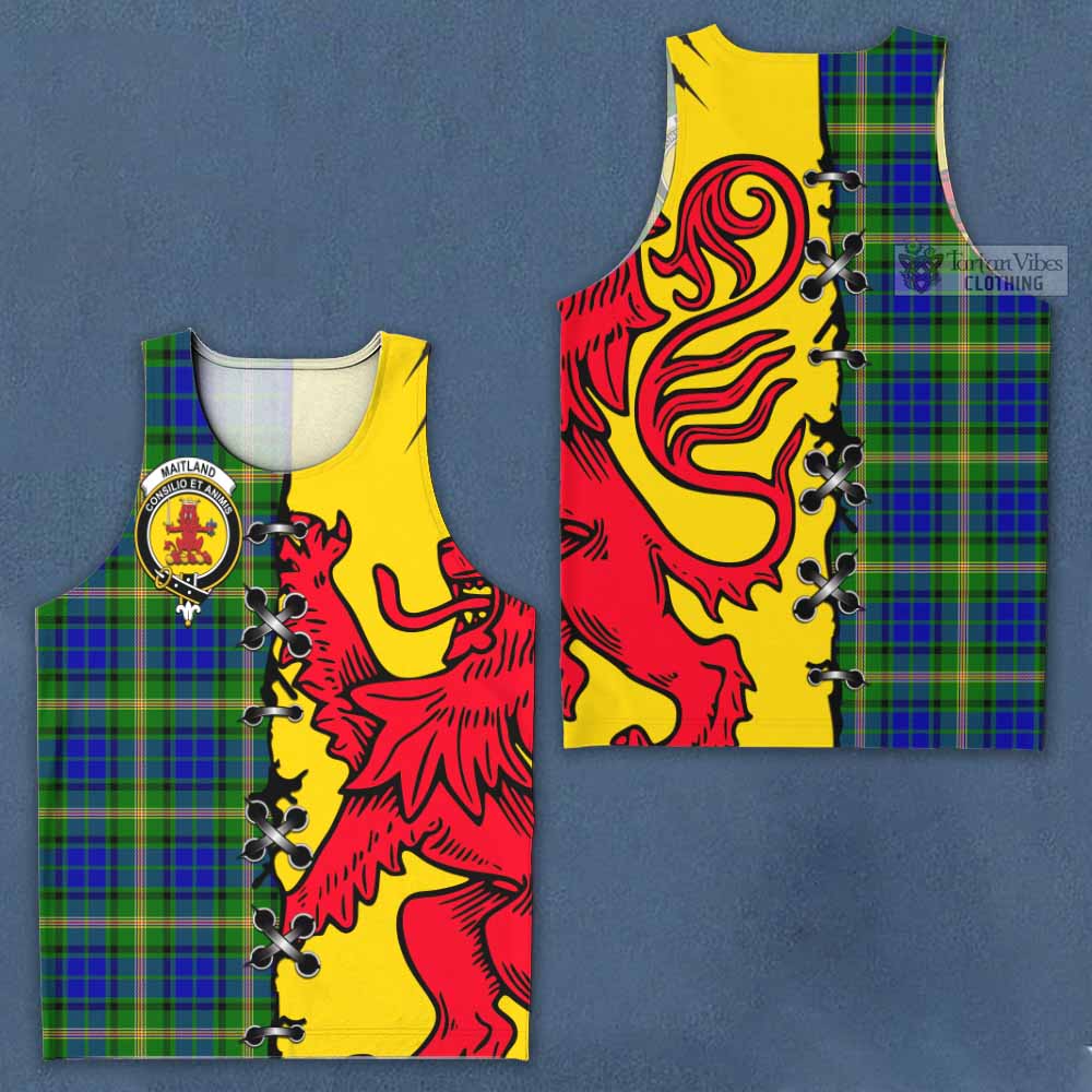 Maitland Tartan Family Crest Men Tank Top Lion Rampant Honor - Tartan Vibes Clothing