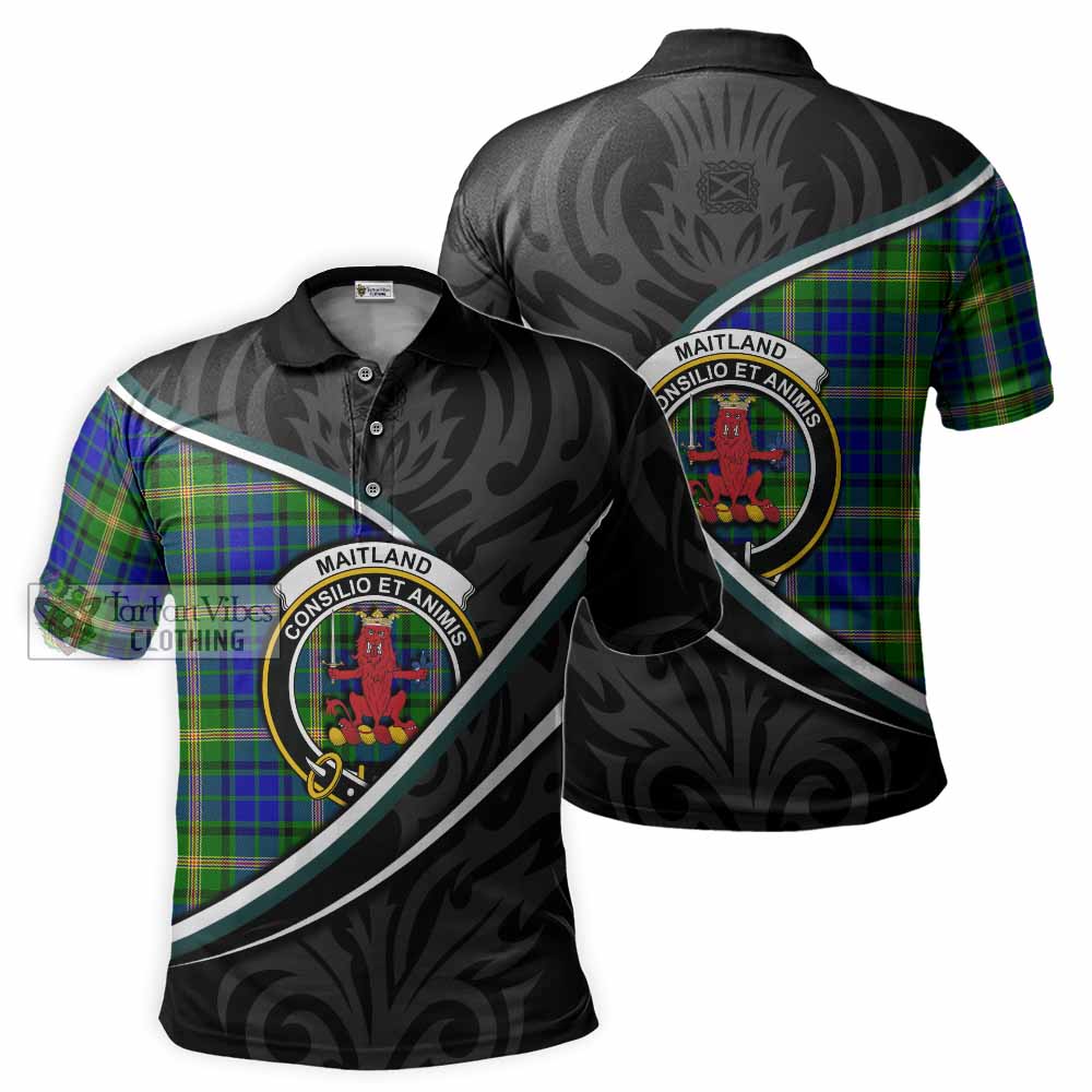 Maitland Tartan Family Crest Polo Shirt Celtic Scottish Thistle Floral - Tartan Vibes Clothing