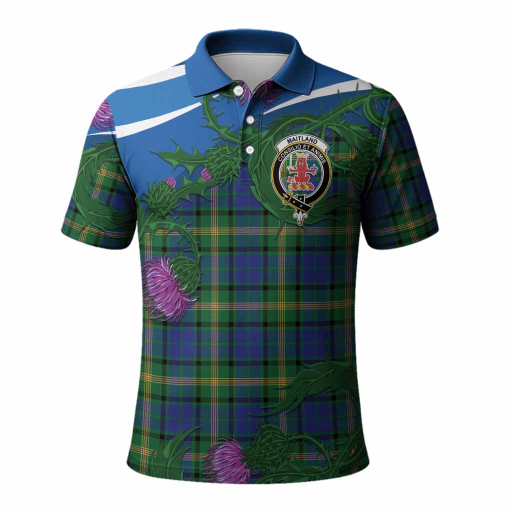 Maitland Tartan Family Crest Polo Shirt Thistle in Minimalism