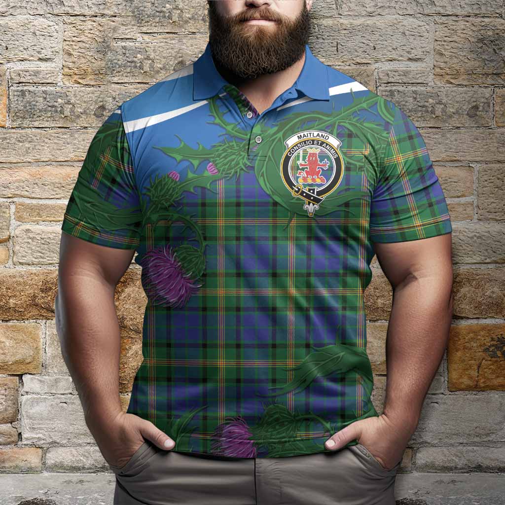 Maitland Tartan Family Crest Polo Shirt Thistle in Minimalism