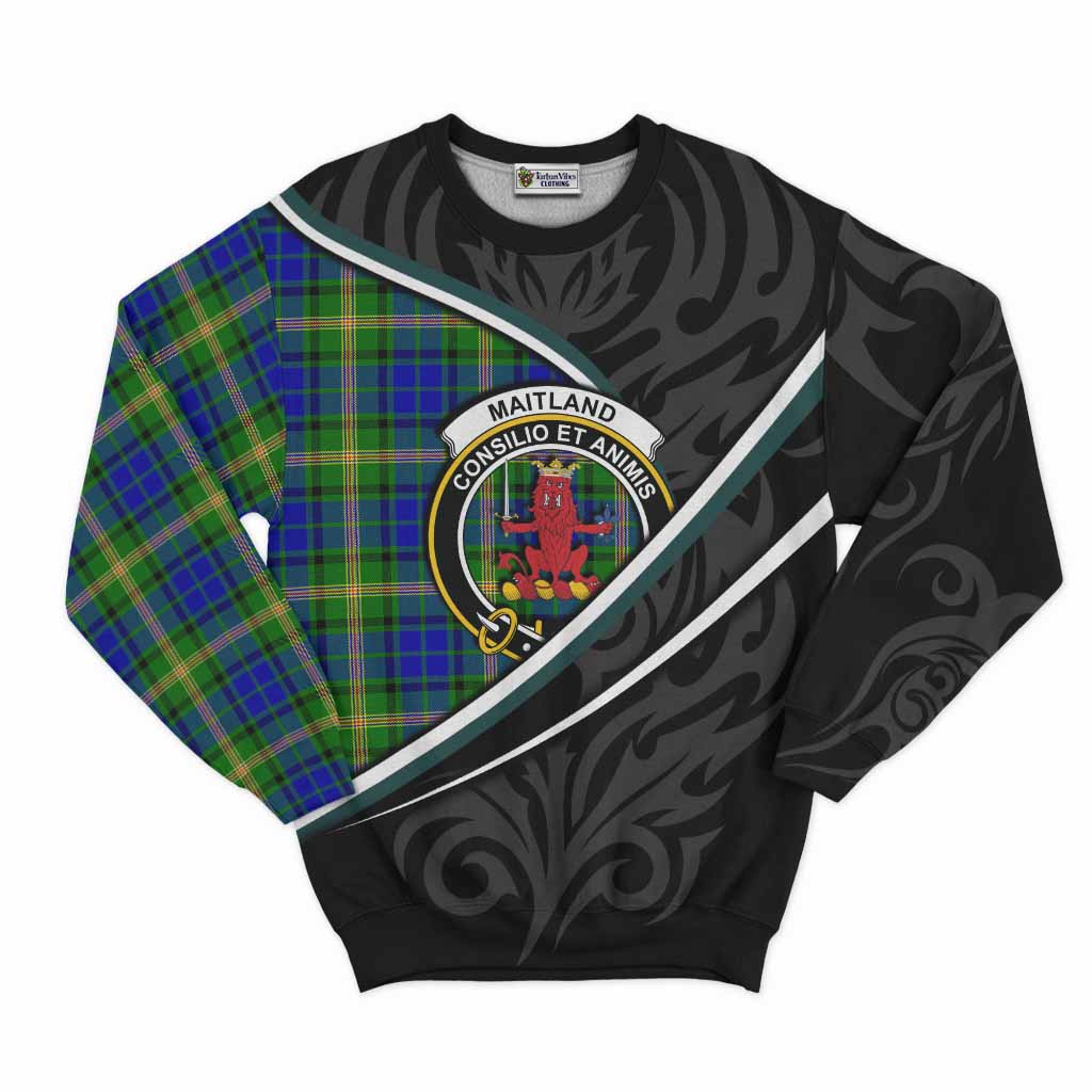 Maitland Tartan Family Crest Sweatshirt Celtic Scottish Thistle Floral - Tartan Vibes Clothing