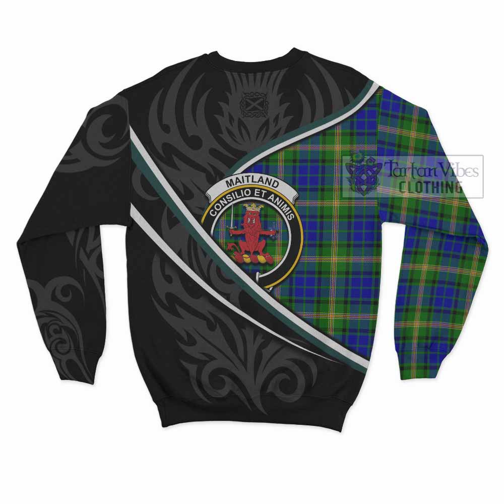 Maitland Tartan Family Crest Sweatshirt Celtic Scottish Thistle Floral - Tartan Vibes Clothing