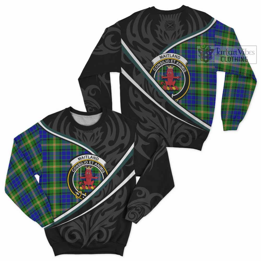 Maitland Tartan Family Crest Sweatshirt Celtic Scottish Thistle Floral - Tartan Vibes Clothing