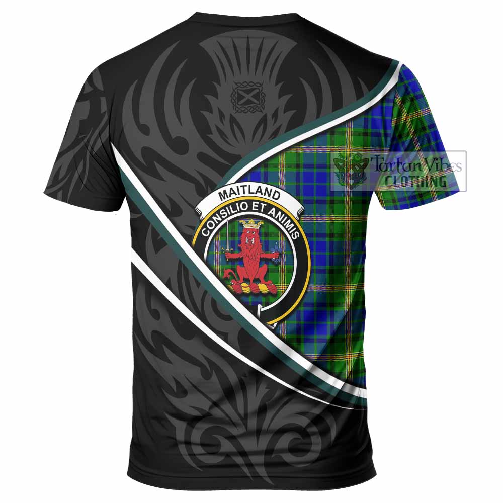 Maitland Tartan Family Crest T-shirt Celtic Scottish Thistle Floral - Tartan Vibes Clothing