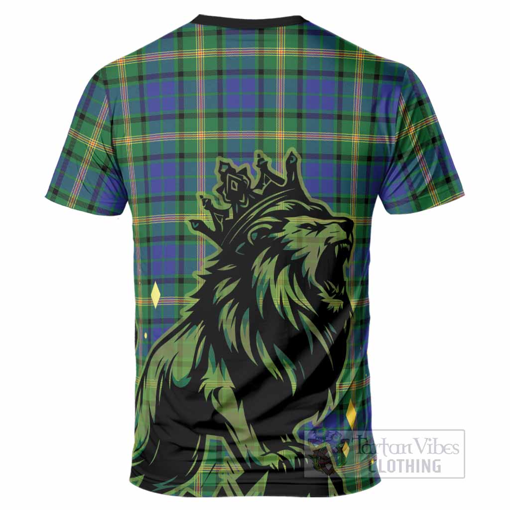Maitland Tartan Family Crest T-Shirt Crowned Lion Roaring