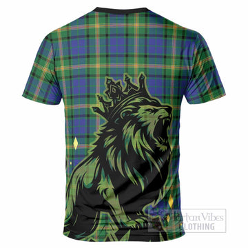 Maitland Tartan Family Crest T-Shirt Crowned Lion Roaring