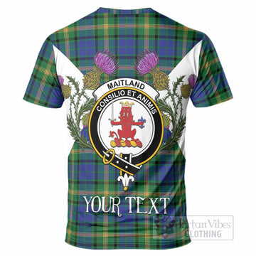 Maitland Tartan Family Crest T-Shirt Scottish Burns Night Thistle Floral