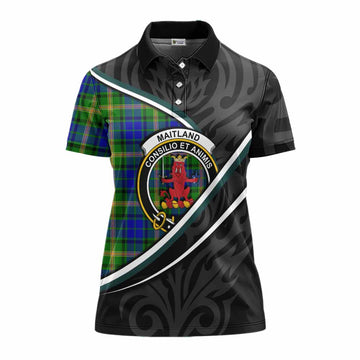 Maitland Tartan Family Crest Women's Polo Shirt Celtic Scottish Thistle Floral - Tartan Vibes Clothing