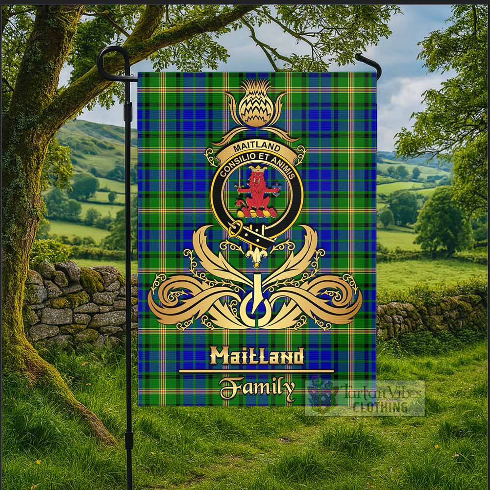 Maitland Tartan Garden Flag with Highland Thistle Cherish Family Crest Style - Tartan Vibes Clothing