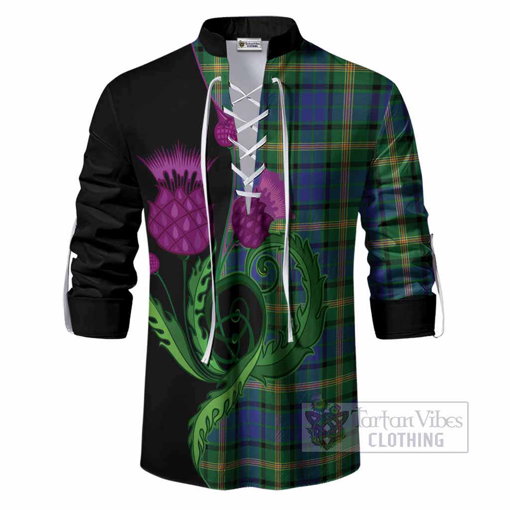Maitland Tartan Ghillie Shirt Traditional Scottish Thistle