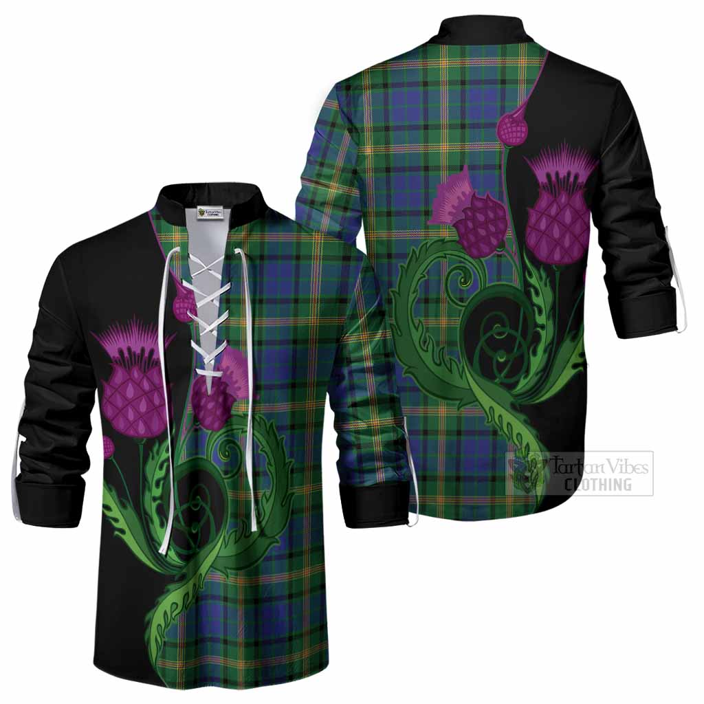 Maitland Tartan Ghillie Shirt Traditional Scottish Thistle