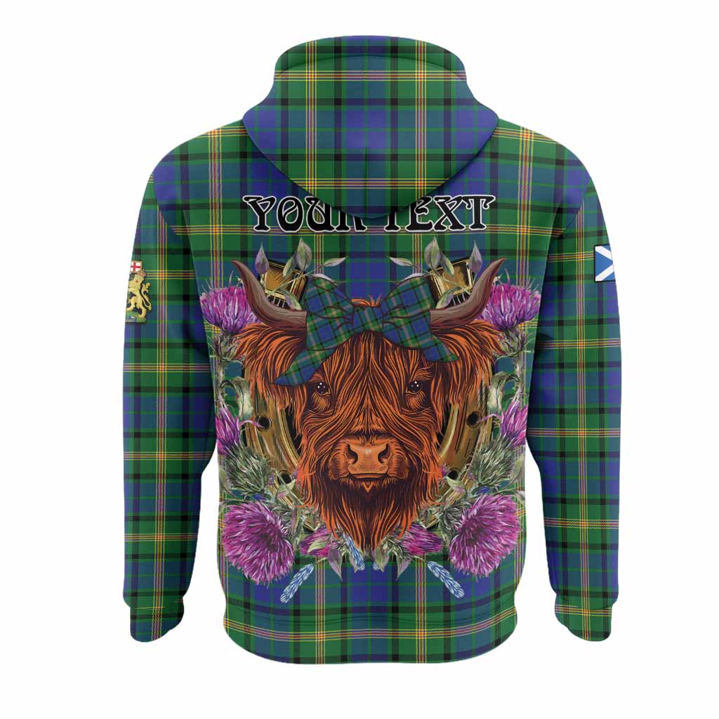 Maitland Tartan Hoodie Scottish Thistle Heilan Coo