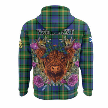 Maitland Tartan Hoodie Scottish Thistle Heilan Coo