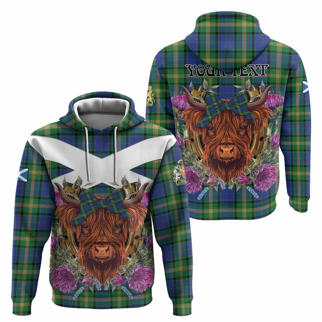 Maitland Tartan Hoodie Scottish Thistle Heilan Coo