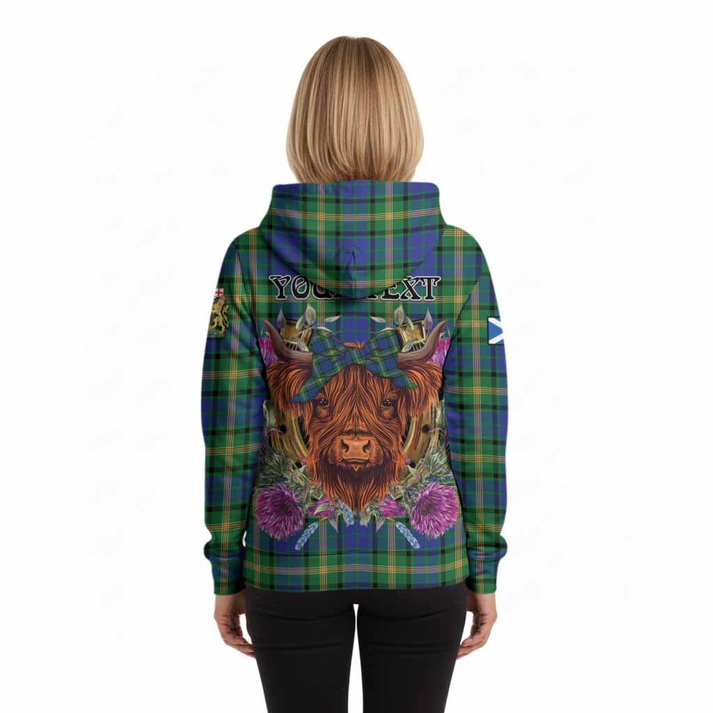 Maitland Tartan Hoodie Scottish Thistle Heilan Coo