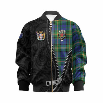 Maitland Tartan Kid Bomber Jacket New Zealand Pattern Unique Zipper Stylized