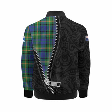Maitland Tartan Kid Bomber Jacket New Zealand Pattern Unique Zipper Stylized
