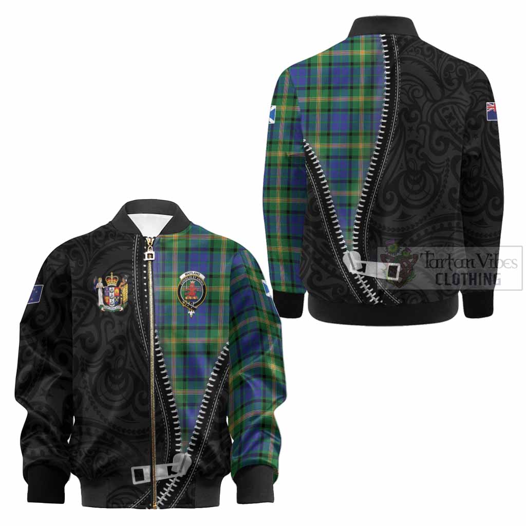 Maitland Tartan Kid Bomber Jacket New Zealand Pattern Unique Zipper Stylized