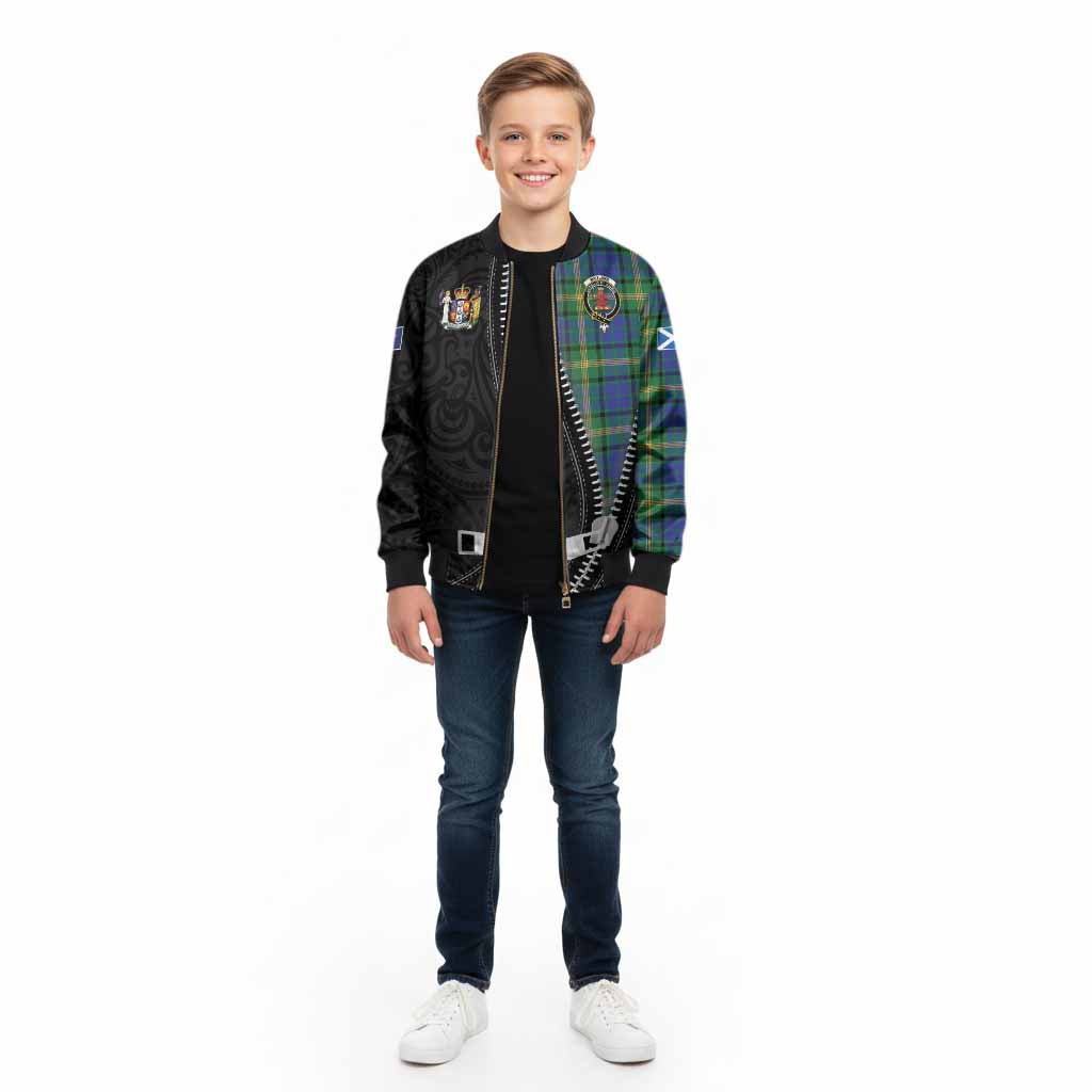 Maitland Tartan Kid Bomber Jacket New Zealand Pattern Unique Zipper Stylized